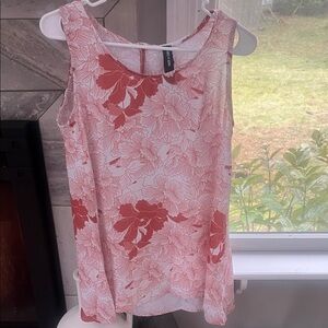 Agnes & Dora Burnt Orange and White Floral Tank Top